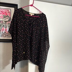 MICHAEL Michael Kors Black and Red Floral Blouse